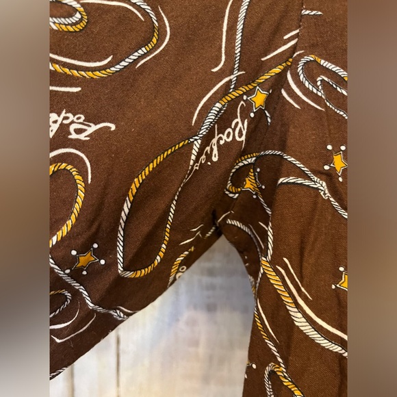 Rockies Ladies Brown Lasso Retro Cowgirl Button-Up Long Sleeve Blouse Size Small - Picture 8 of 10